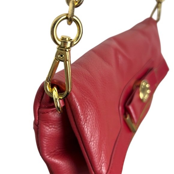 EMMA FOX Genuine Leather Aritta Foldover Crossbody Convertible Clutch Bag, Red - Picture 4 of 15